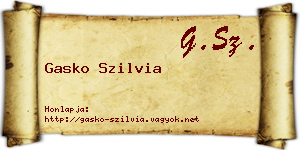 Gasko Szilvia névjegykártya